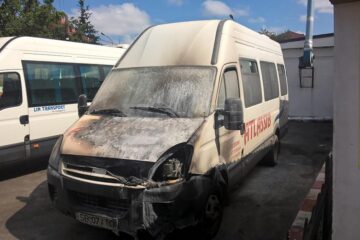 Microbuzul care a luat foc