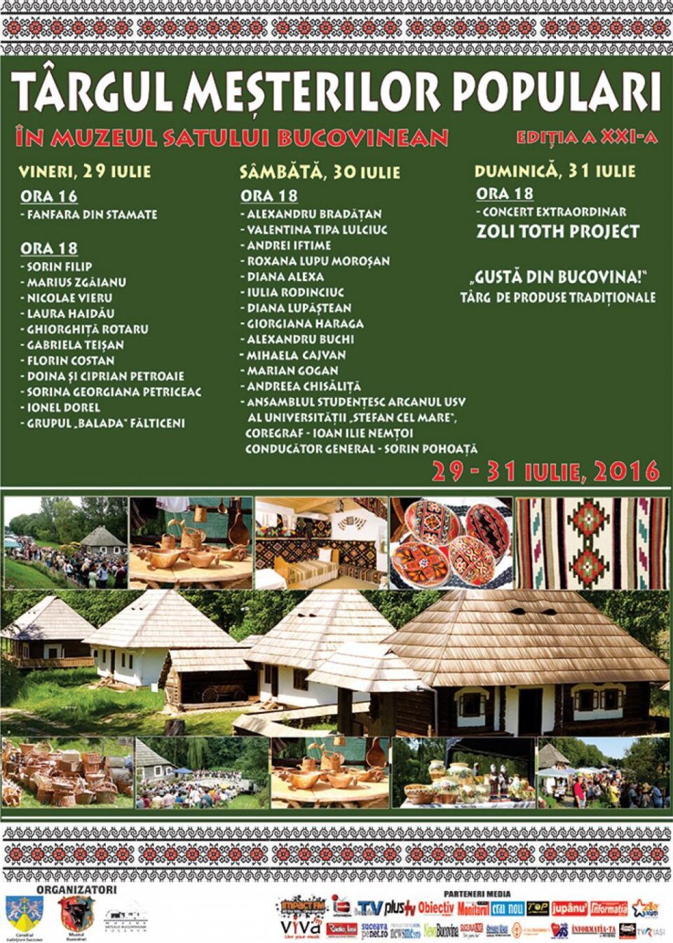 Târgul Meșterilor Populari, ediția a XXI-a, la Muzeul Satului Bucovinean
