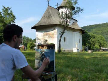 Caravană de pictură la biserica UNESCO de la Pătrăuți, pentru muzeul care are nevoie de fonduri pentru a fi salvat