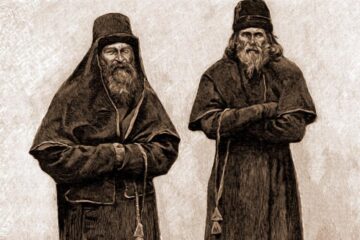 Călugări lipoveni – desen de Julius Zalaty Zuber (1867-1918)