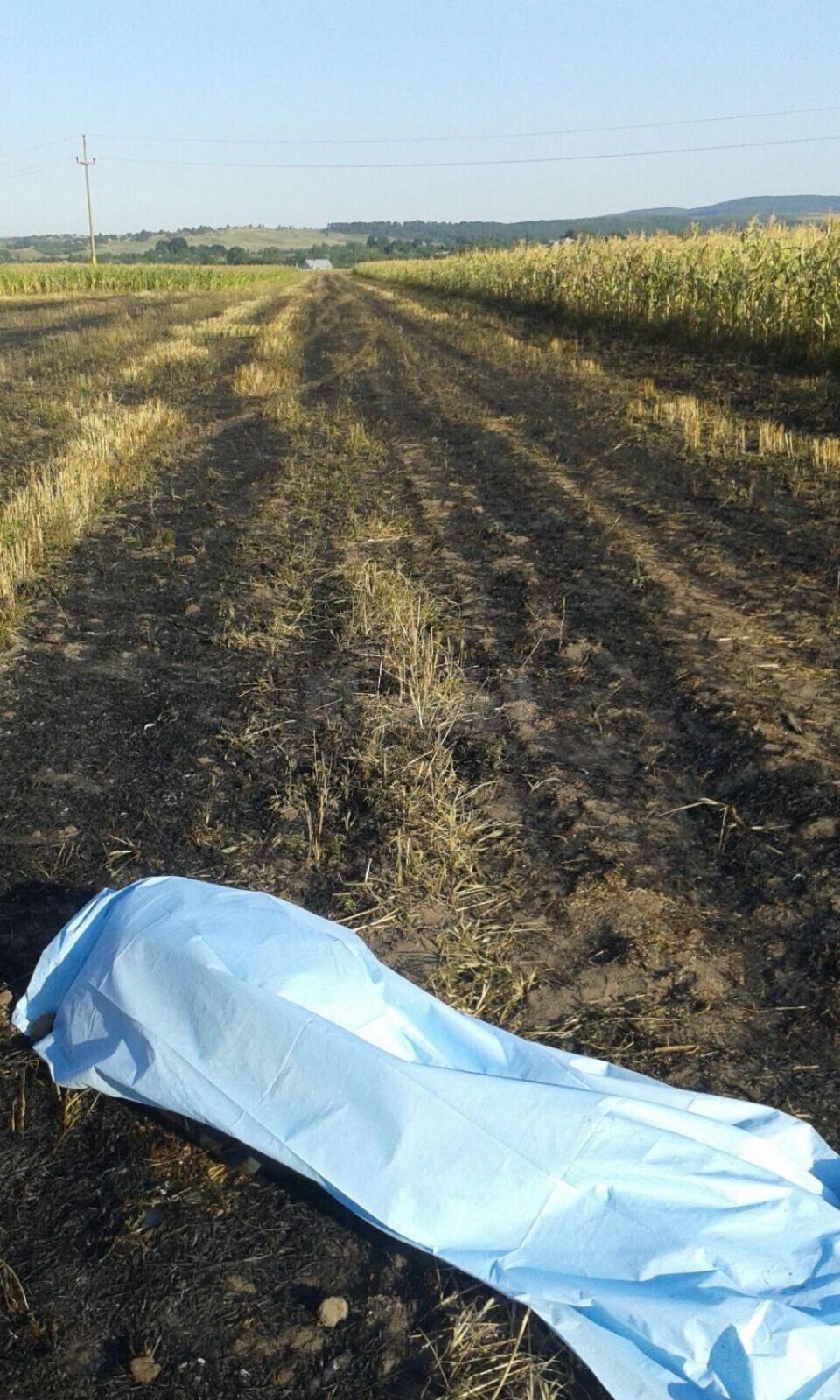 Bătrân mort în timp ce incendia o miriște