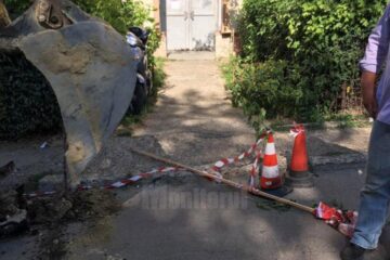 Groapă în asfalt pe strada Oituz