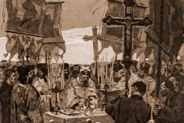 Boboteaza, la Suceava – desen de Julius Zalaty Zuber (1867-1918)