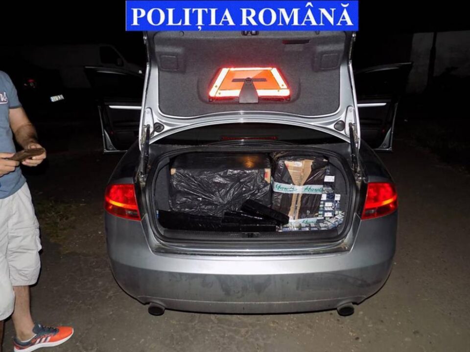 Captură de țigări de 30.000 de lei și o mașină de 6.000 de euro, după un filtru rutier
