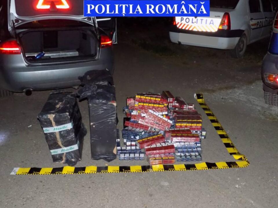 Captură de țigări de 30.000 de lei și o mașină de 6.000 de euro, după un filtru rutier