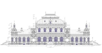 Fațada de nord a Cazinoului - imaginea din proiectul de reabilitare