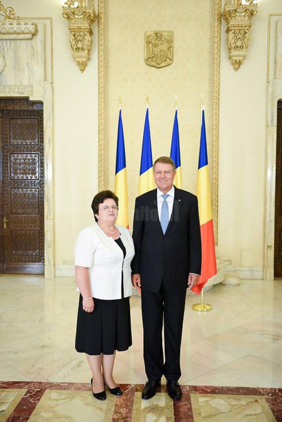 Președintele Romaniei, Klaus Iohannis, și prof. Daniela Ceredeev