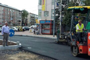 Primarul Ion Lungu a verificat lucrările de modernizare a străzii Ștefan cel Mare
