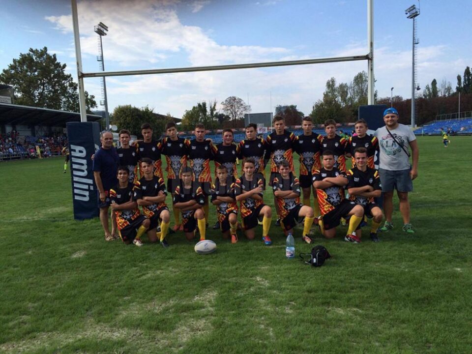 Echipa de rugby sub 14 ani CSȘ Gura Humorului, antrenată de Andrei Varvaroi