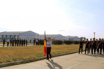 Pompierii militari se pregătesc pentru primirea drapelului de luptă