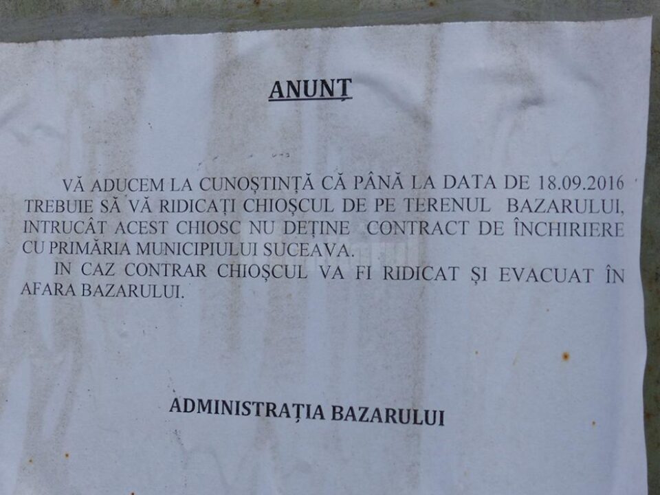 31 de chioșcuri au fost scoase afară din Bazar și controlate a doua zi de inspectorii ANAF