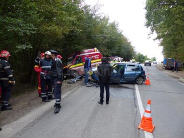 Accidentul s-a petrecut ieri, în jurul orei 16.00, pe DN 29A, la ieșirea din satul Călugăreni spre Șerbănești