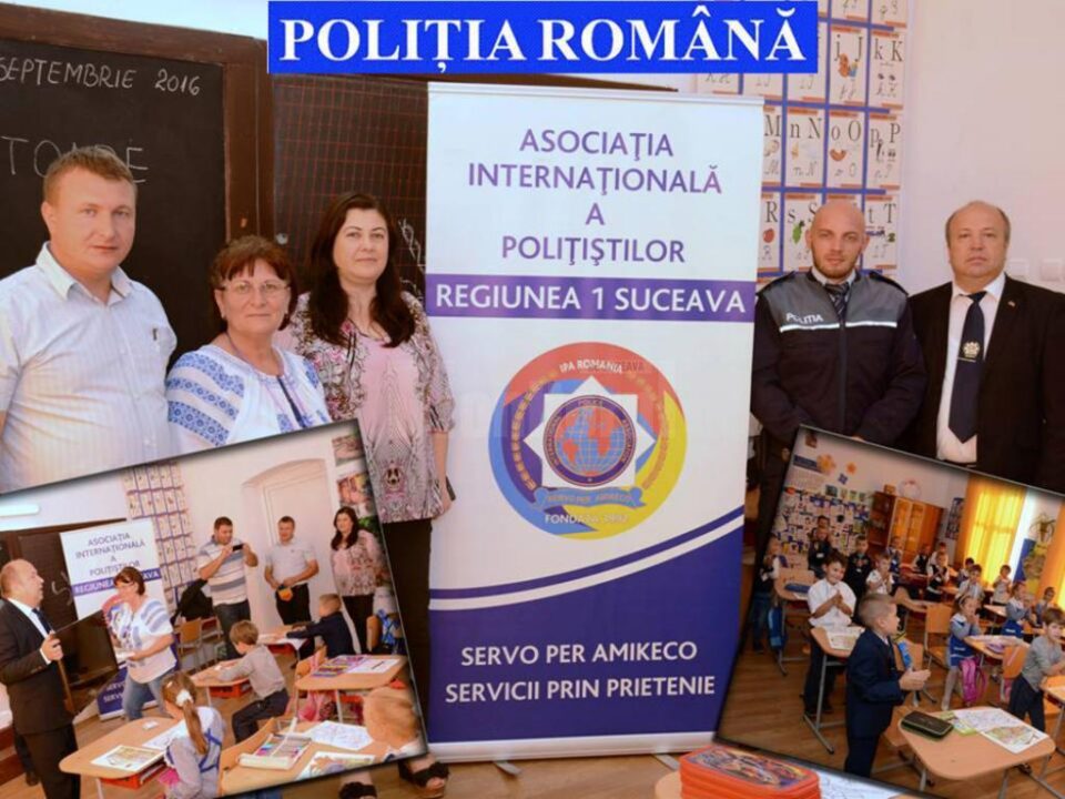 Un televizor pentru difuzarea de materiale preventive, donat de polițiști Școlii Stroiești