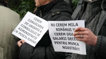 Angajații au afișat mesaje de protest
