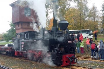 Locomotiva cu abur ”Bucovina” a fost admirată de toți cei veniți la târg