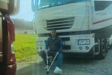 Dragoș Ujeniuc la câteva zile după accident