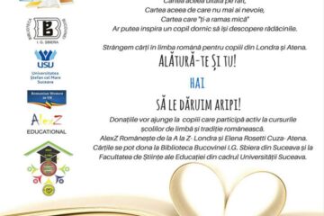 „Dăruiește povești”, campanie publică de strângere de cărți din donații, pentru copiii români din Londra și Atena