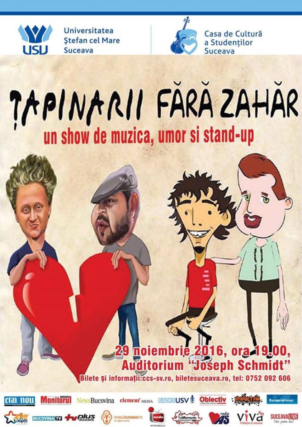 Muzică, umor și stand-up cu trupele Fără Zahăr și Țapinarii