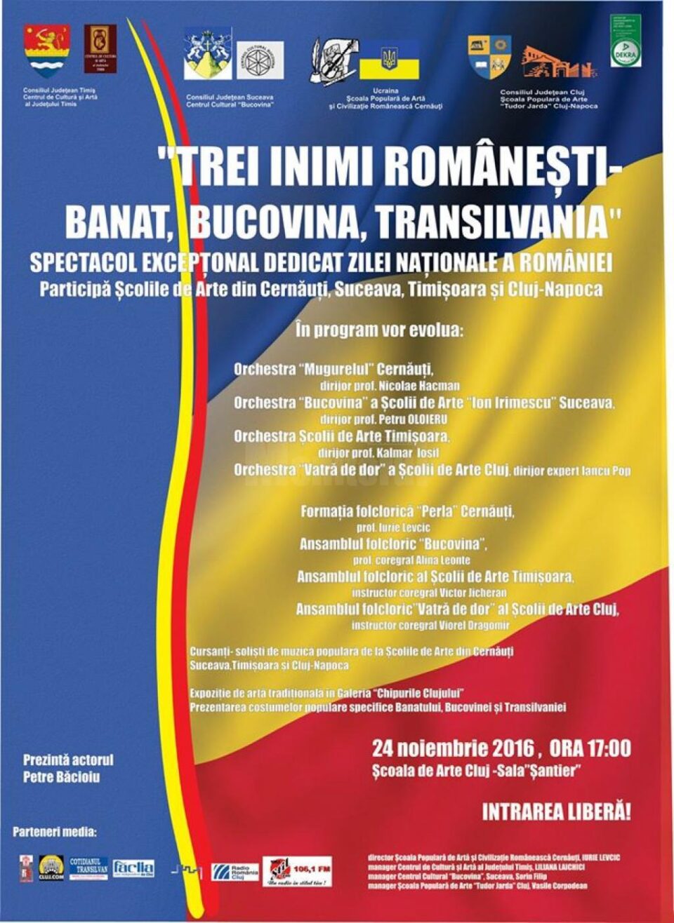 Spectacolul „Trei inimi românești - Banat, Bucovina, Transilvania”