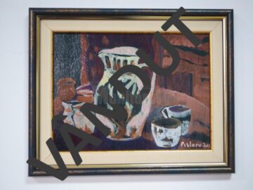 „Forme” (31x25), tempera, înrămat, autor Pușa Pîslaru, 50 de euro