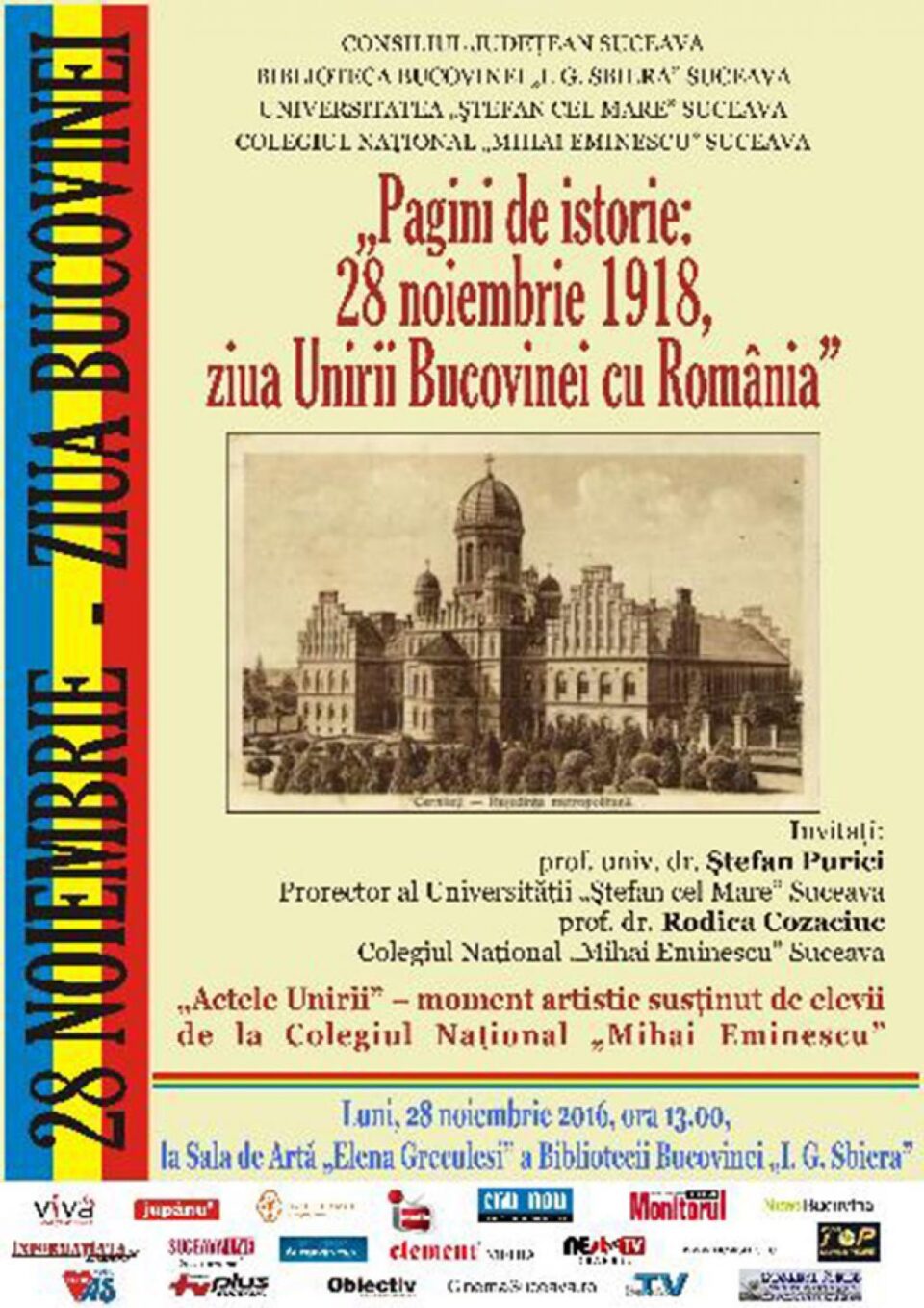 „Pagini de istorie: 28 noiembrie 1918, ziua Unirii Bucovinei cu România”
