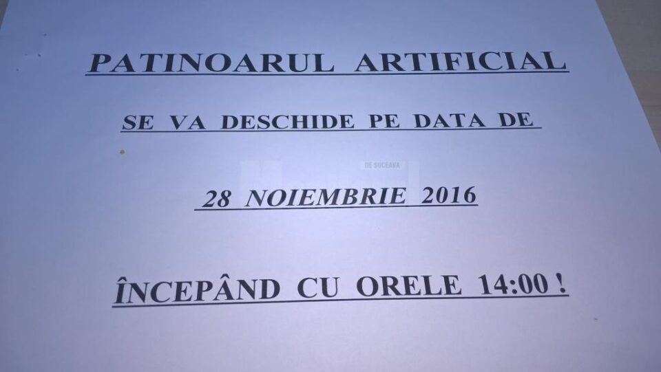 Anunt deschidere Patinoar