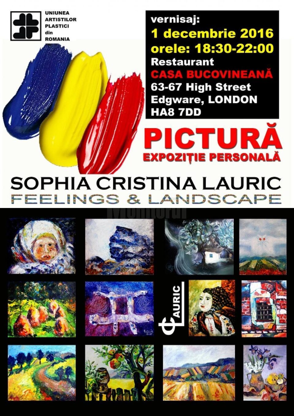 Expoziție de pictură dedicată Zilei Naționale a României, la „Casa Bucovineană” din Londra