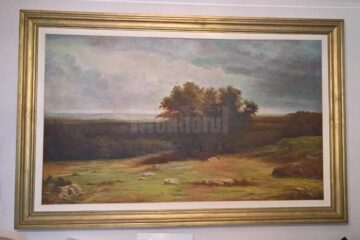 „Reproducere după Șîșkin” (156x100), ulei pe pânză, înrămat, autor Valerian Căldare