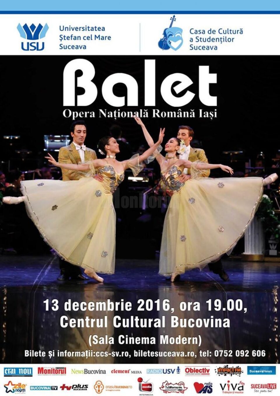 Spectacol de balet al Operei Naționale Iași, săptămâna viitoare, la Suceava