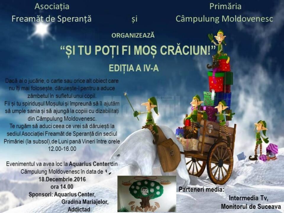 „Și tu poți fi Moș Crăciun”, ediția a IV-a, la Câmpulung Moldovenesc
