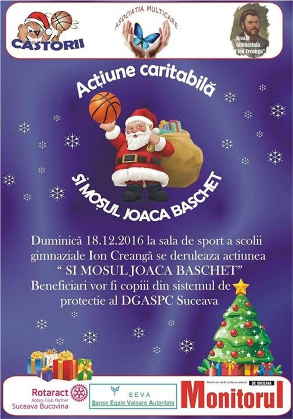 Peste o sută de copii din centrele de plasament vor fi făcuți fericiți prin campania „Și moșul joacă baschet” Peste o sută de copii din centrele de plasament vor fi făcuți fericiți prin campania „Și moșul joacă baschet”