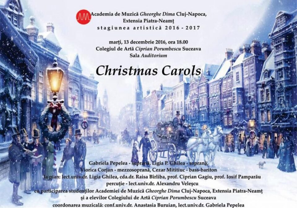 Concert de colinde susținut de profesori la Colegiul de Artă „Ciprian Porumbescu”