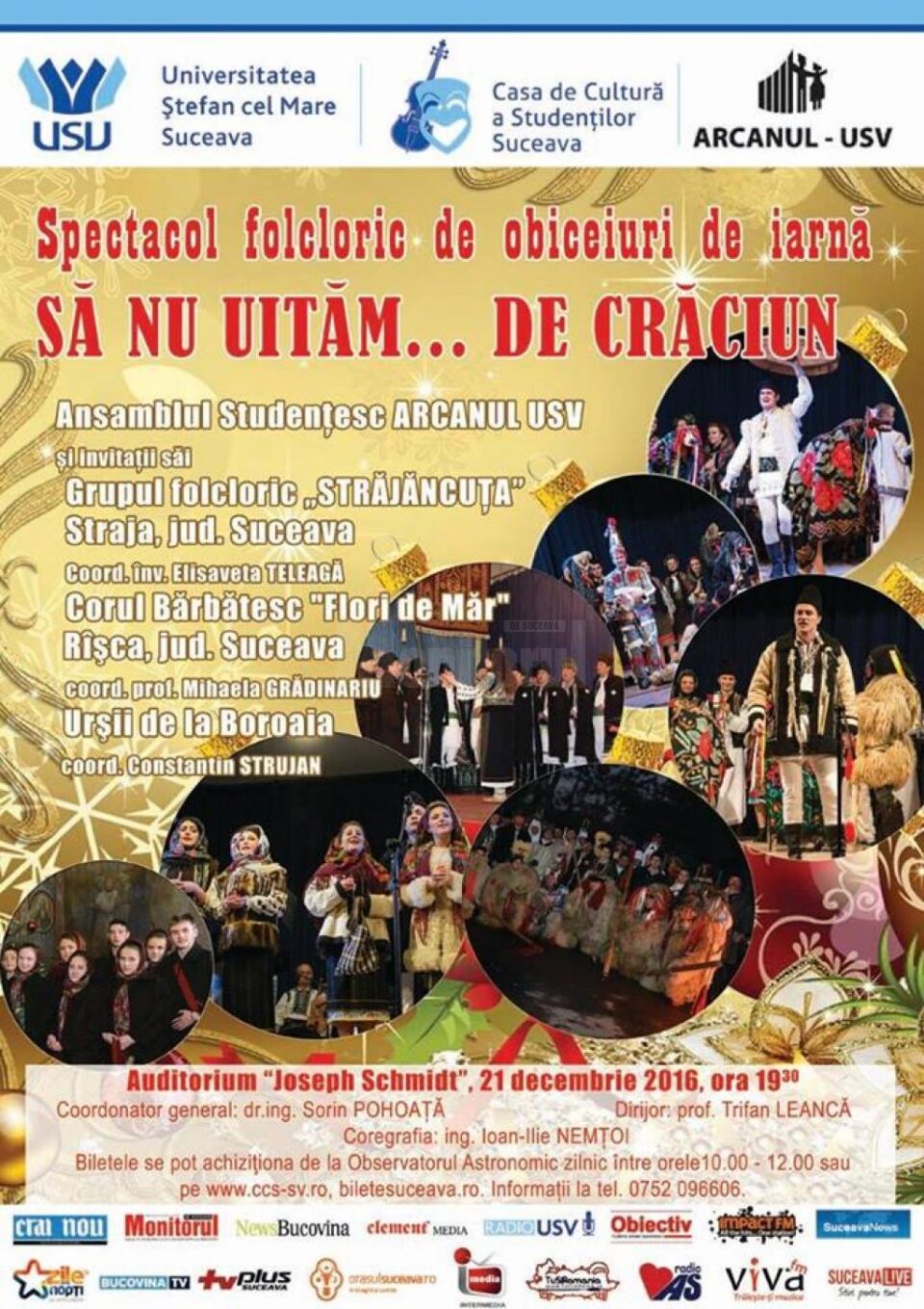 Ansamblul „Arcanul USV”, în spectacolul „Să nu uităm... de Crăciun”