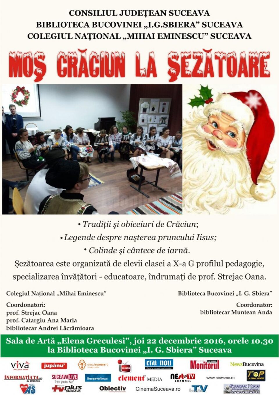 „Moș Crăciun la șezătoare”, la Biblioteca Bucovinei