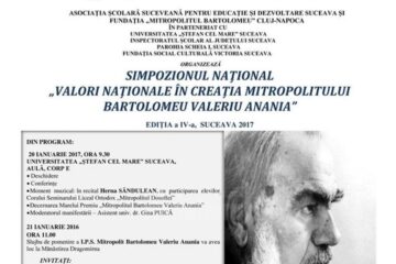 Simpozionul Național „Valori naționale în creația Mitropolitului Bartolomeu Valeriu Anania”