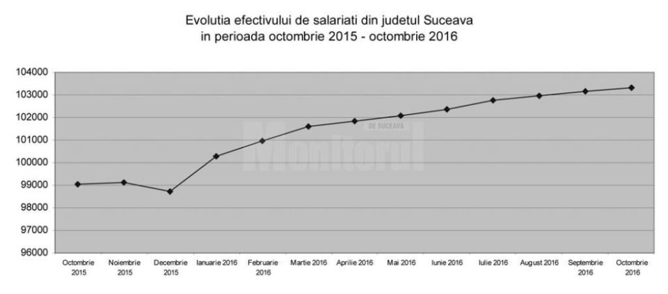 Creșteri importante ale numărului de suceveni angajați, dar și ale salariilor acestora