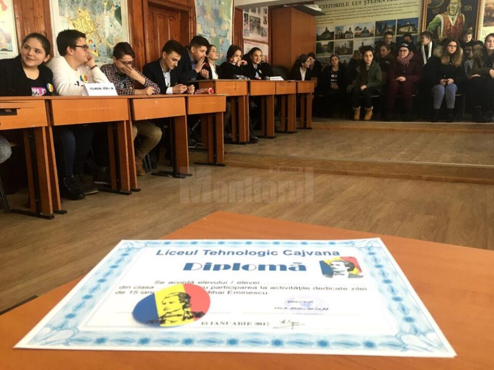 Activități culturale, concursuri de cultură generală, momente artistice, la Liceul Tehnologic Cajvana