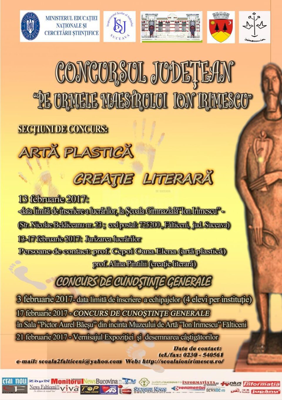 Concursul județean „Pe urmele maestrului Ion Irimescu”