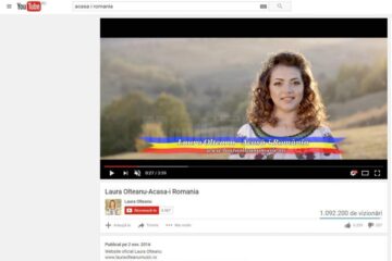 Videoclipul melodiei „Acasă-i România”, al Laurei Olteanu, are peste un milion de vizualizări pe YouTube