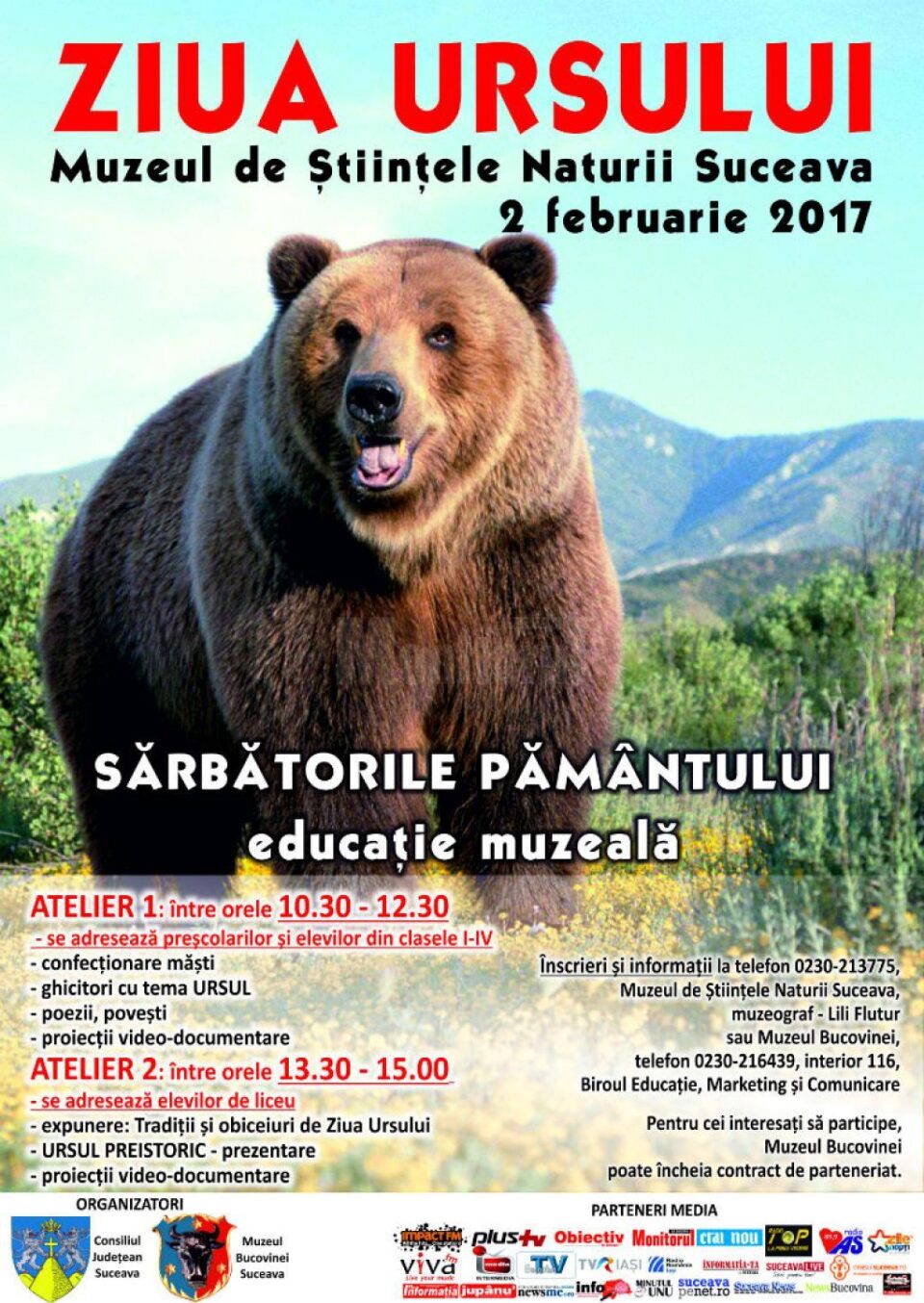 „Ziua ursului”, la Muzeul de Științele Naturii Suceava