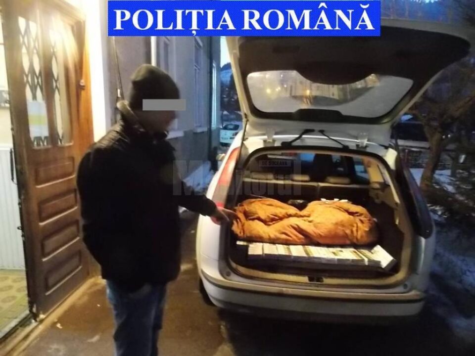 Țigări de contrabandă confiscate și un autoturism indisponibilizat în urma unei acțiuni a polițiștilor în trafic