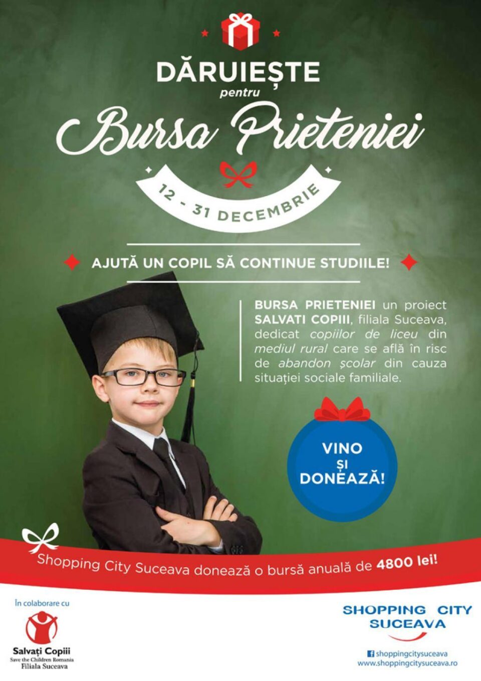 Bursă de peste 1.000 de euro pentru elevii de liceu, acordată de Shopping City Suceava Bursă de peste 1.000 de euro pentru elevii de liceu, acordată de Shopping City Suceava
