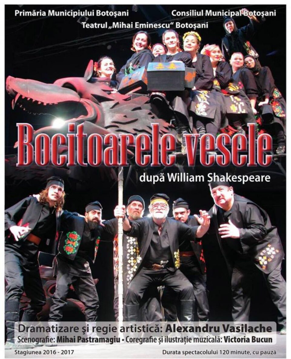 Actorii botoșăneni aduc la Suceava „Bocitoarele vesele”, după William Shakespeare