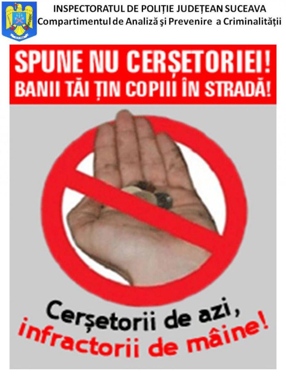 Sucevenii, sfătuiți să nu dea bani cerșetorilor