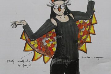 Schițe ale costumelor care vor fi făcute pentru noul spectacol al teatrului sucevean