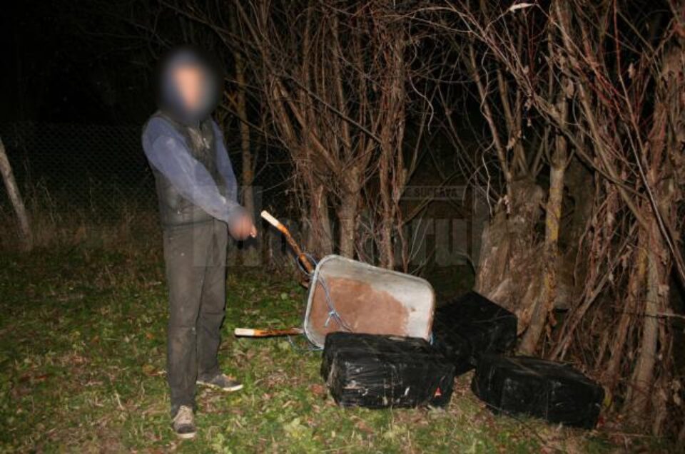 Contrabandă de țigări cu roaba, la Vicov
