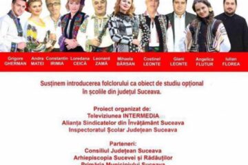 Sala de sport a Școlii Gimnaziale ”Ion Creangă” Suceava, însuflețită astăzi de iubitorii de folclor
