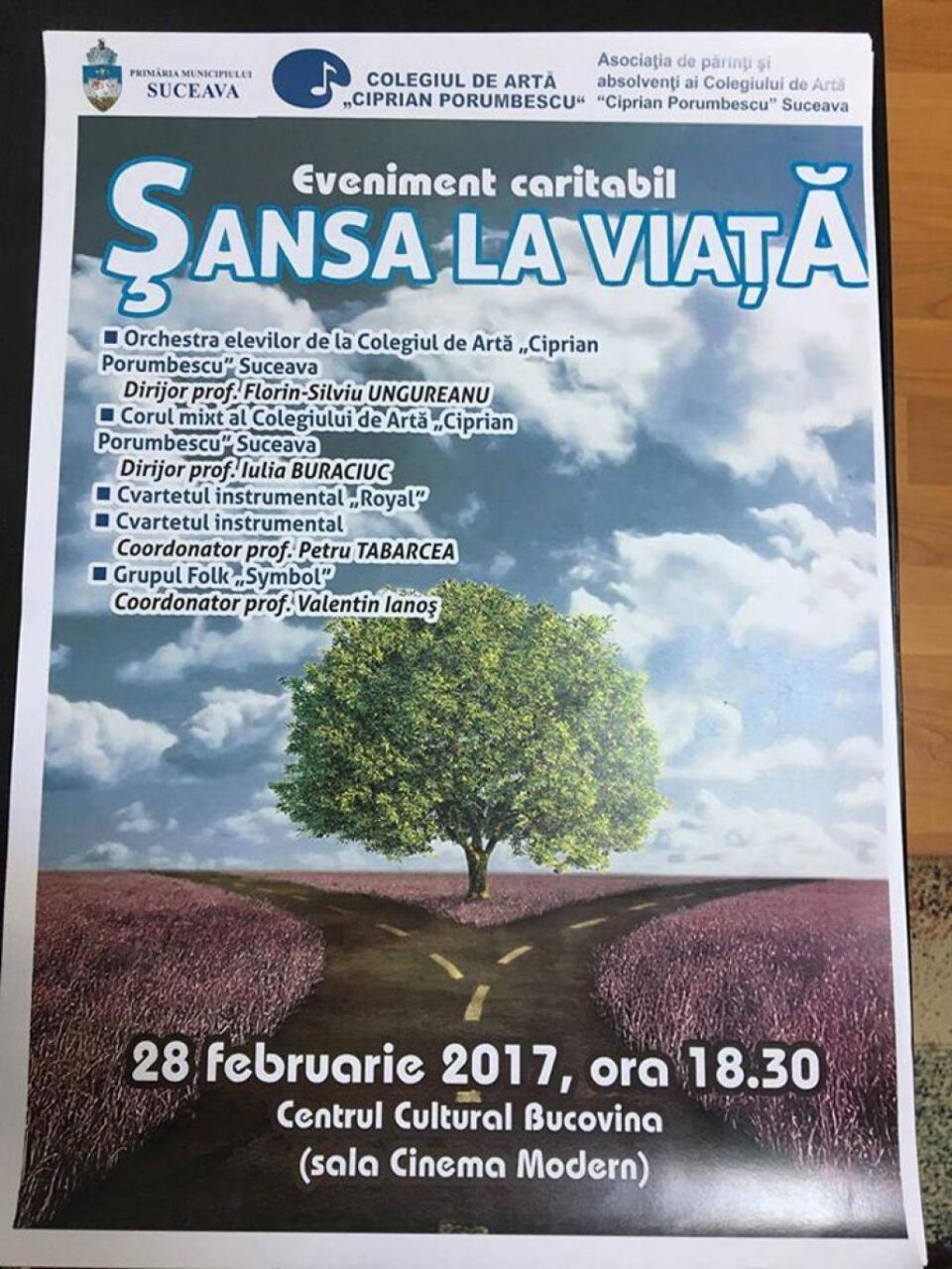 Spectacol caritabil pe scena Centrului Cultural „Bucovina” pentru un cadru didactic diagnosticat cu cancer