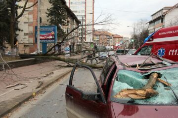 Acoperișuri smulse și copaci căzuți în stradă, în urma vijeliei de vineri dimineață