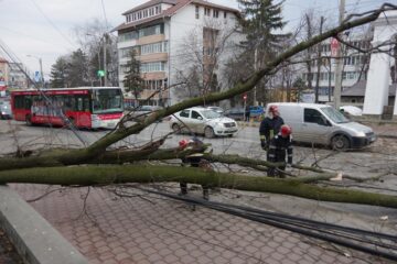 Echipele de pompieri și ai protecției civile au muncit la dezafectarea drumului, care a fost redat circulației